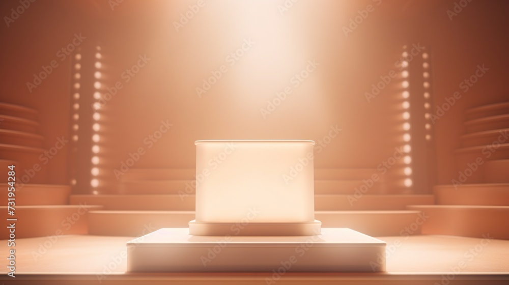 Poster modern podium with smooth light for product display and presentation concept background.
