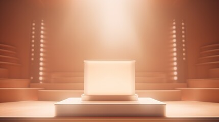 Modern podium with smooth light for product display and presentation concept background.