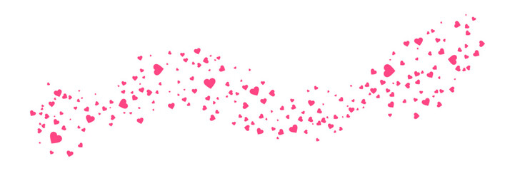 Fototapeta na wymiar Pink hearts petals on transparent background