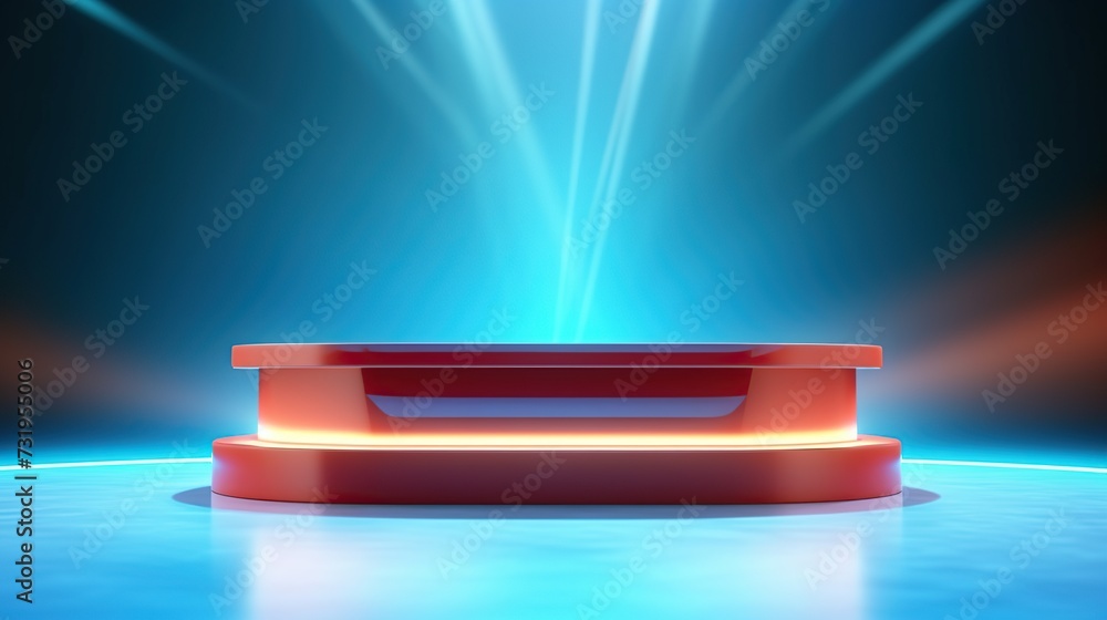 Aufkleber modern podium with smooth light for product display and presentation concept background.