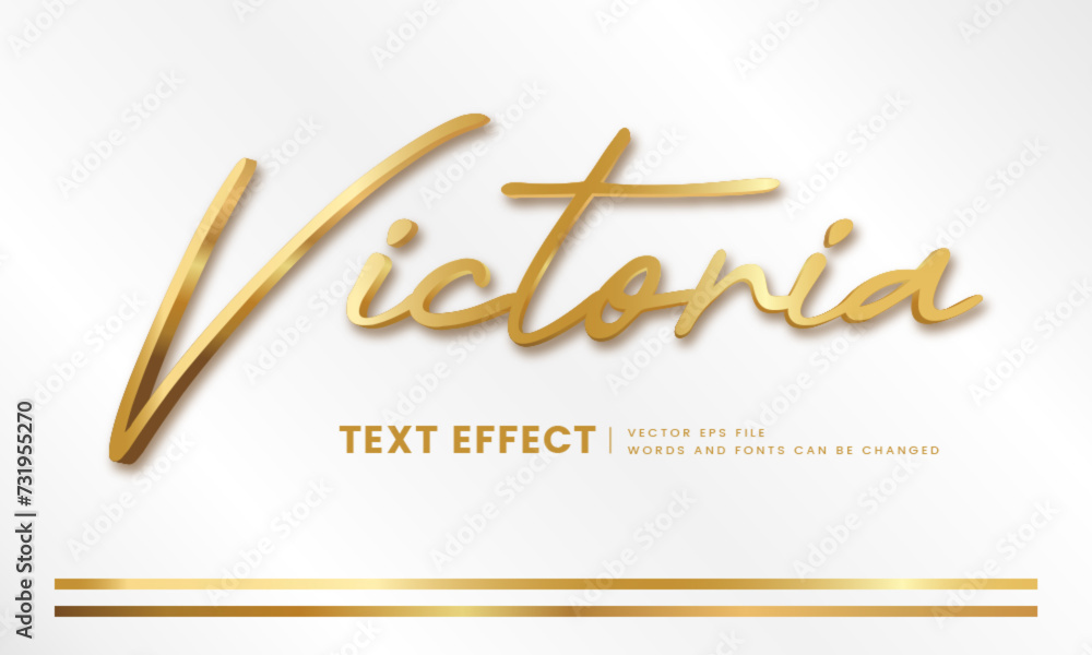 Fototapete editable luxury 3d gold text effect. elegant font style perfect for logotype, title or heading text.
