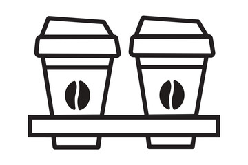 Coffee cup icon line vector ilustration.