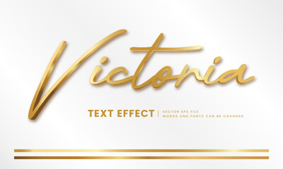 Editable luxury 3d gold text effect. Elegant font style perfect for logotype, title or heading text.	 - obrazy, fototapety, plakaty