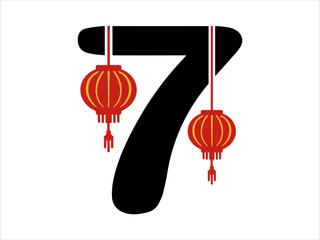Chinese Lantern Alphabet Number 7