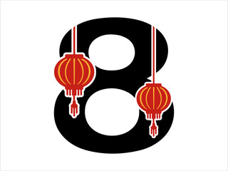 Chinese Lantern Alphabet Number 8
