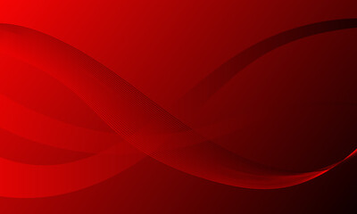 red smooth lines wave curves with smooth gradient abstract background