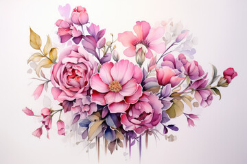 Elegant Floral Watercolor Arrangement