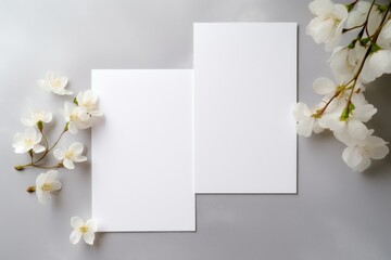 Blank Cards with Cherry Blossoms