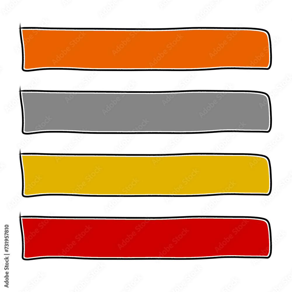 Aufkleber set of ribbons lower third colour design text background blank transparent file format png