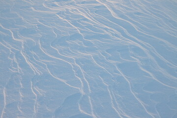 Light of the setting sun on the snow