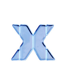 Symbol made of blue vertical blocks. letter x