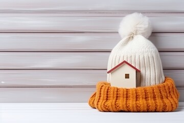 Fototapeta premium House with warm hat.