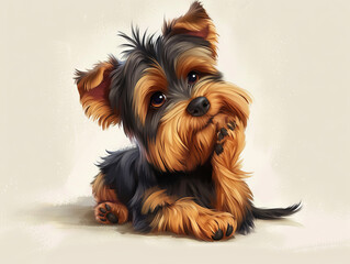 Thoughtful Yorkshire Terrier