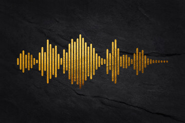 Sound wave beat spectrum modern luxury gold logo design, simple minimalist icon.