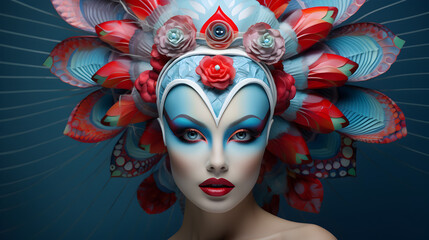 portrait of a woman in carnival mask,,
woman in mask