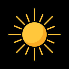 Vector sun icon. Isolated on a black background.	
