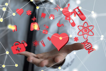 health care icon pattern medical innovation concept .
