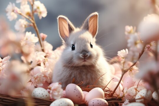 cute easter rabbit. easter background image. 