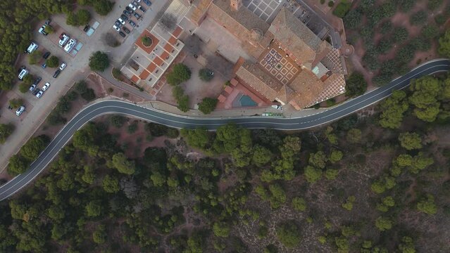 Aerial view of the hermitage of Santa Eulalia in Totana, Region of Murcia, Spain