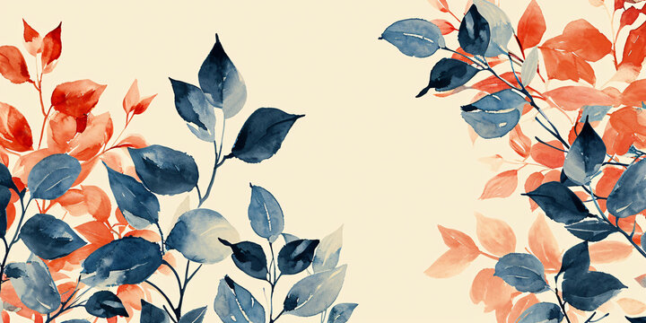 Autumnal Watercolor Leaves Pattern © Grumpy