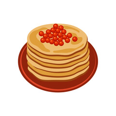 Blini Traditional Russian pancakes with red caviar