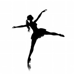 Fototapeta na wymiar Color Silhouette of a Dancer: Simple and Elegant Movement