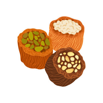 Borma traditional Arabic sweet food illustration