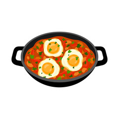 Huevos Rancheros Mexican food vector illustration