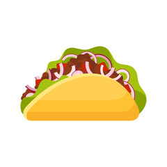 Gyros traditional Greek food vector illustration