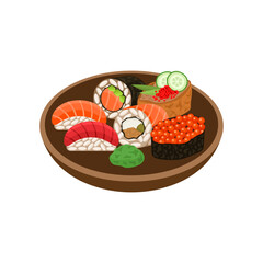 Sashimi traditional Japanese food illustration