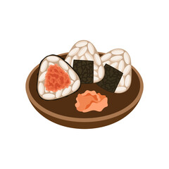 Onigiri Japanese rice balls vector illustration