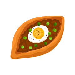 Pide traditional Turkish food vector illustration