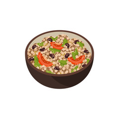 Quinoa bowl vegan food vector illustration