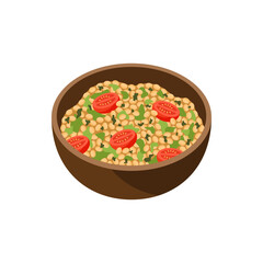 Tabouleh Middle Eastern food vector illustration