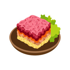 Shuba Russian herring salad vector illustration