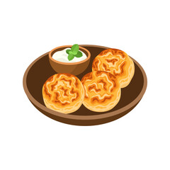 Syrniki, Cheese Pancakes vector illustration