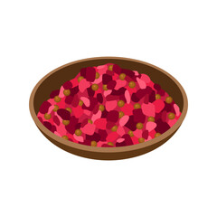 Russian beetroot salad vector illustration