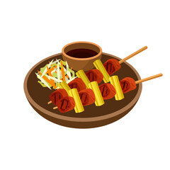 Yakitori Japanese barbecue vector illustration