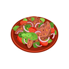 Yam Nua Thai beef salad vector illustration
