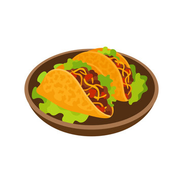 Tacos traditional Mexican food vector illustration