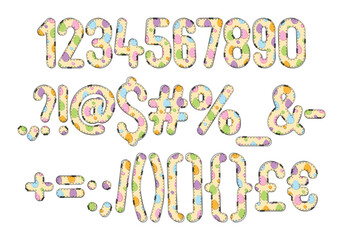 Versatile Collection of Colorful Rabbit Numbers and Punctuation for Various Uses