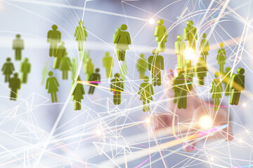 Global network. Blockchain. 3D illustration. Neural networks and artificial intelligence. Abstract