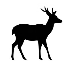 Black Color Silhouette of a Caribou: Simple and Majestic

