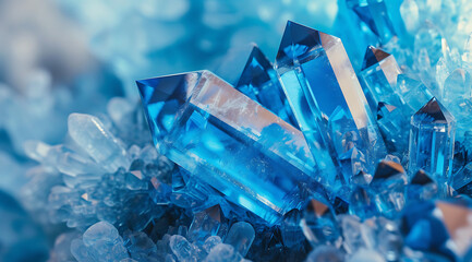 some crystals with beautiful blue colors inyle