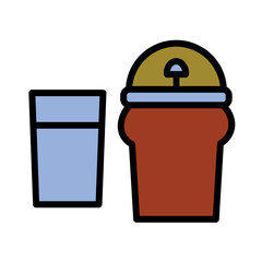 Bottle Drink Water Filled Outline Icon