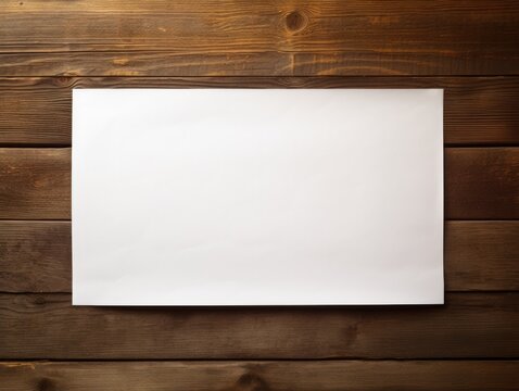 empty paper sheet on grunge wooden texture. perfect for your ideas. may be used as background. 