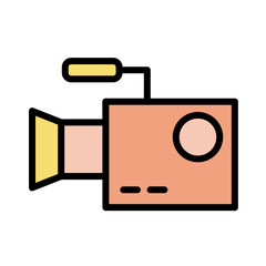 Camera Film Video Filled Outline Icon