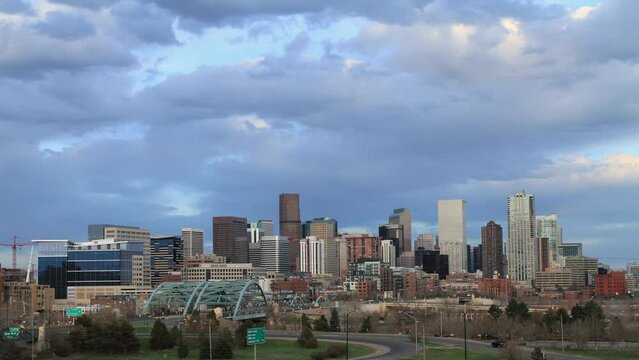 Denver Skyline Establishing Shot Time Lapse