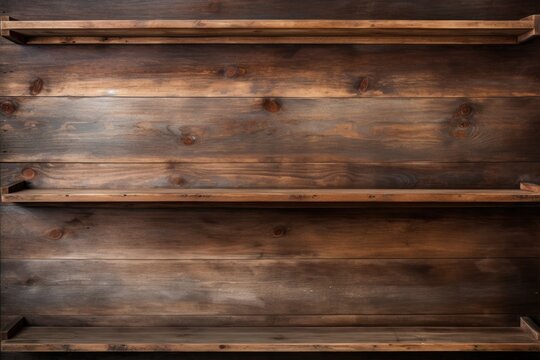 grunge wooden shelf. 
