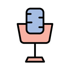 Audio Media Mic Filled Outline Icon